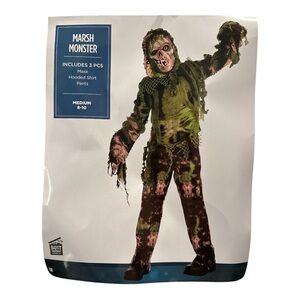 NWT Marsh Monster Child Costume Swamp Zombie Ghoul Halloween Size Medium 8-10